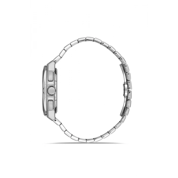 Ferro Gümüş Çelik Kordon Erkek Kol Saati FM43024A-A4 Tüm Fonksiyonlar Aktif 3ATM Su Geçirmez