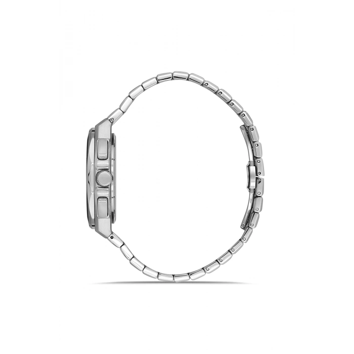 Ferro Gümüş Çelik Kordon Erkek Kol Saati FM43024A-A7 Tüm Fonksiyonlar Aktif 3ATM Su Geçirmez