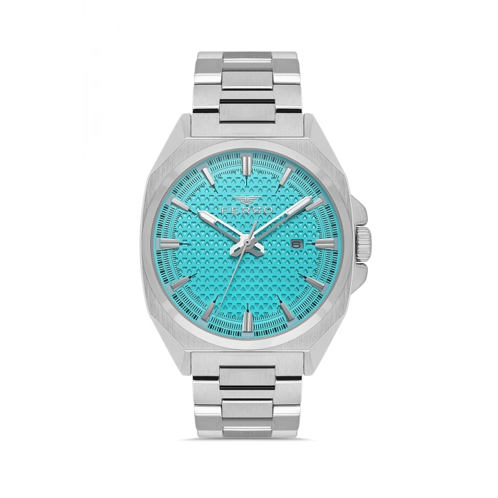 Ferro Gümüş Çelik Kordon Erkek Kol Saati FM43025A-A15 Tüm Fonksiyonlar Aktif 3ATM Su Geçirmez