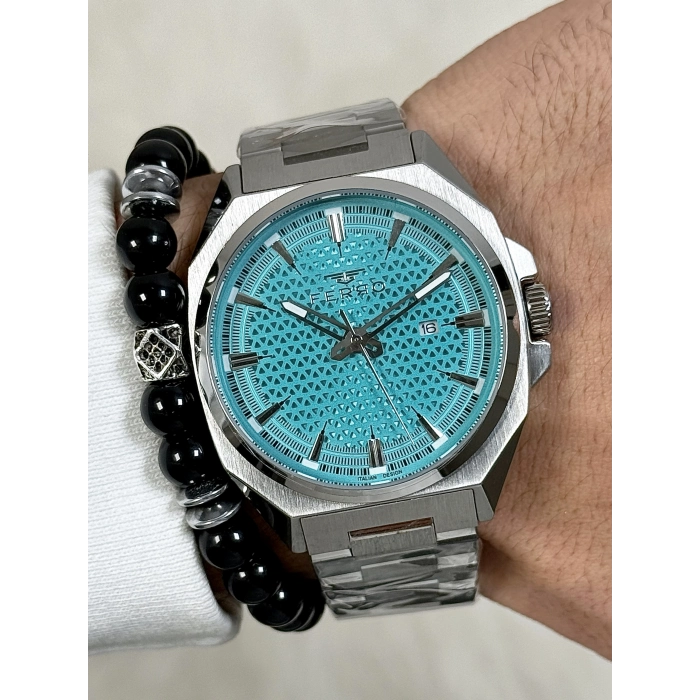 Ferro Gümüş Çelik Kordon Erkek Kol Saati FM43025A-A15 Tüm Fonksiyonlar Aktif 3ATM Su Geçirmez