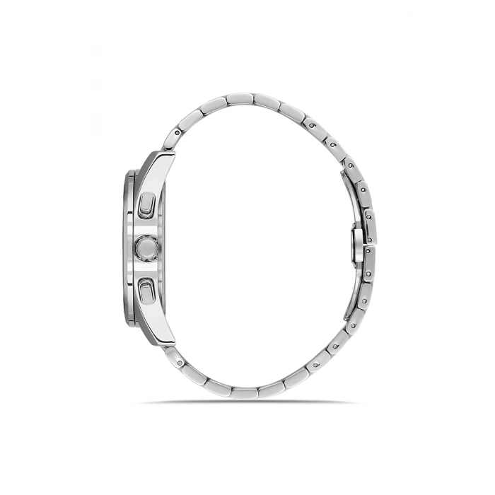 Ferro Gümüş Çelik Kordon Erkek Kol Saati FM43031A-A15 Tüm Fonksiyonlar Aktif 3ATM Su Geçirmez