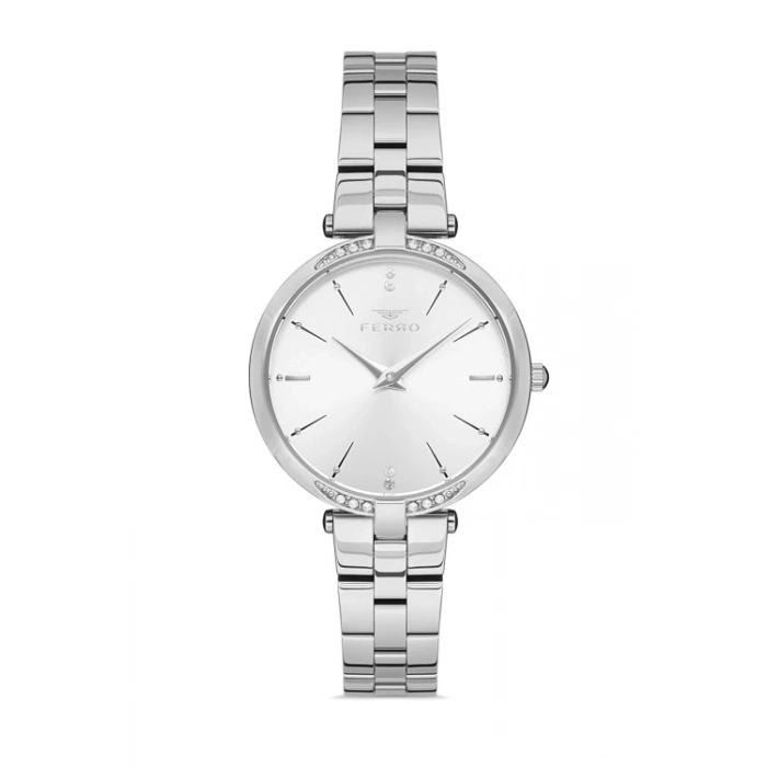 Ferro Gümüş Çelik kordon Kadın Kol Saati F21128A-A