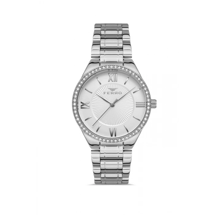 Ferro Silver Steel Strap Womens Wristwatch FL21262A-A