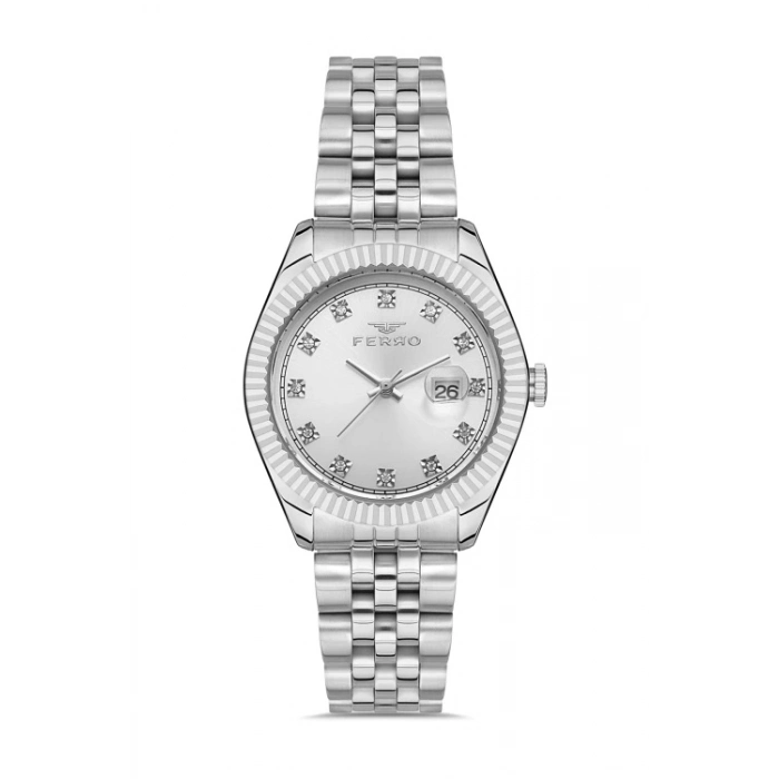 Ferro Gümüş Çelik Kordon Kadın Kol Saati FL21294A-A