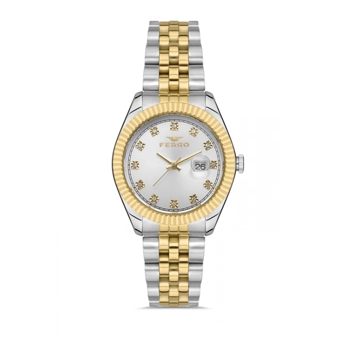 Ferro Gümüş Çelik Kordon Kadın Kol Saati FL21294A-D