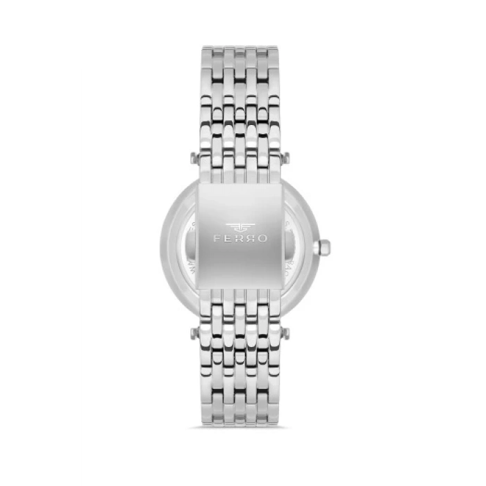 Ferro Silver Steel Strap Womens Wristwatch FL21449A-A