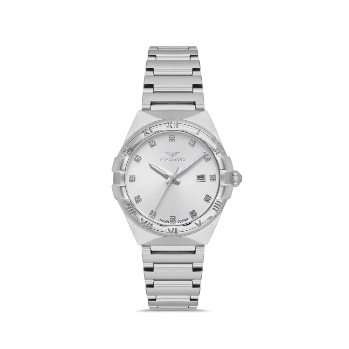 Ferro Gümüş Çelik Kordon Kadın Kol Saati FL21472A-A 3ATM Su Geçirmez 2 Yıl Garantili HediyePaketli