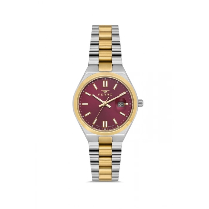 Ferro Gümüş Çelik Kordon Kadın Kol Saati FL21492A-D8 3ATM Su Geçirmez 2 Yıl Garantili HediyePaketli