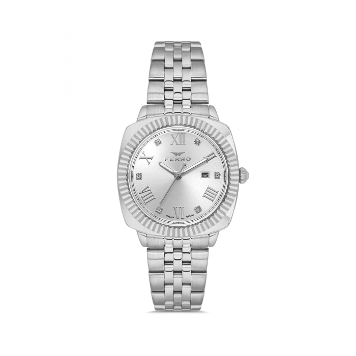 Ferro Gümüş Çelik Kordon Kadın Kol Saati FL21625AWT-A 3ATM Su Geçirmez 2 Yıl Garantili HediyePaketli