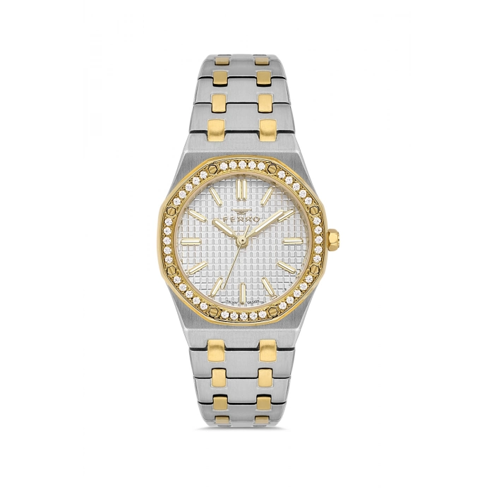 Ferro Sarı ve Gümüş Çelik Kordon Kadın Kol Saati FL43029A-D 3ATM Su Geçirmez 2 Yıl Garantili