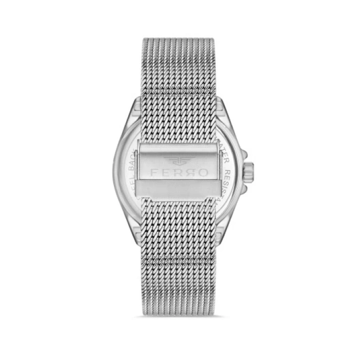 Ferro Gümüş Hasır Kordon Erkek Kol Saati F11332C-A3 3ATM Su Geçirmez 2 Yıl Garantili Hediye Paketli