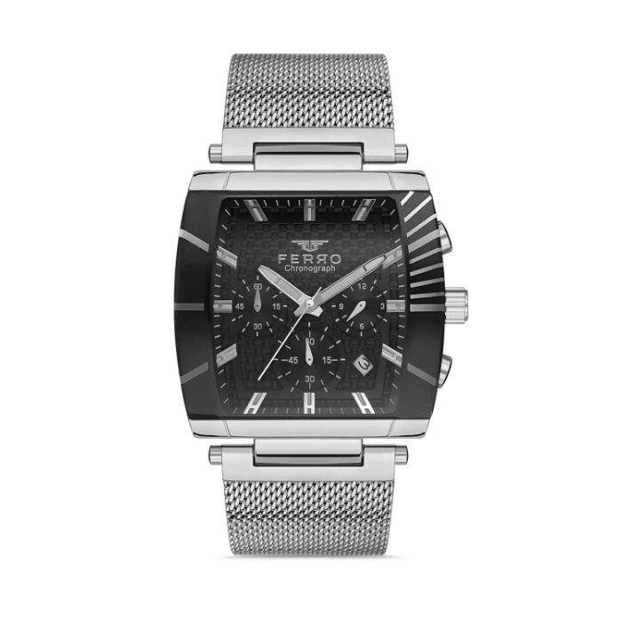 Ferro Silver Mesh Strap Mens Wristwatch FM31265C-A2