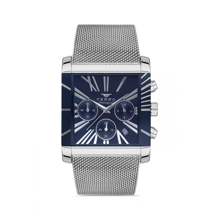 Ferro Silver Mesh Strap Mens Wristwatch FM41292C-A3