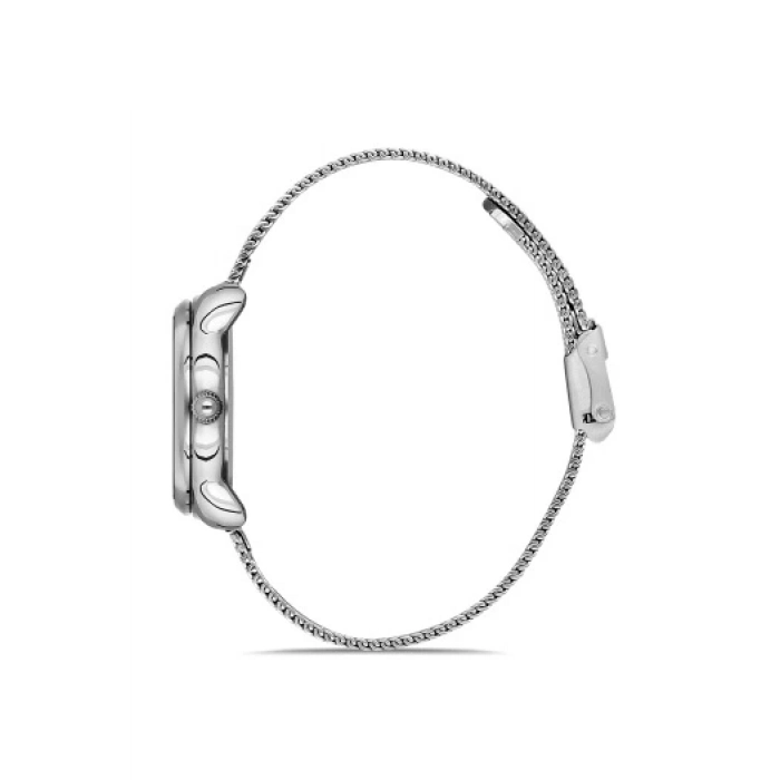 Ferro Gümüş Hasır Kordon Kadın Kol Saati F21152C-A 3ATM Su Geçirmez 2 Yıl Garantili HediyePaketli