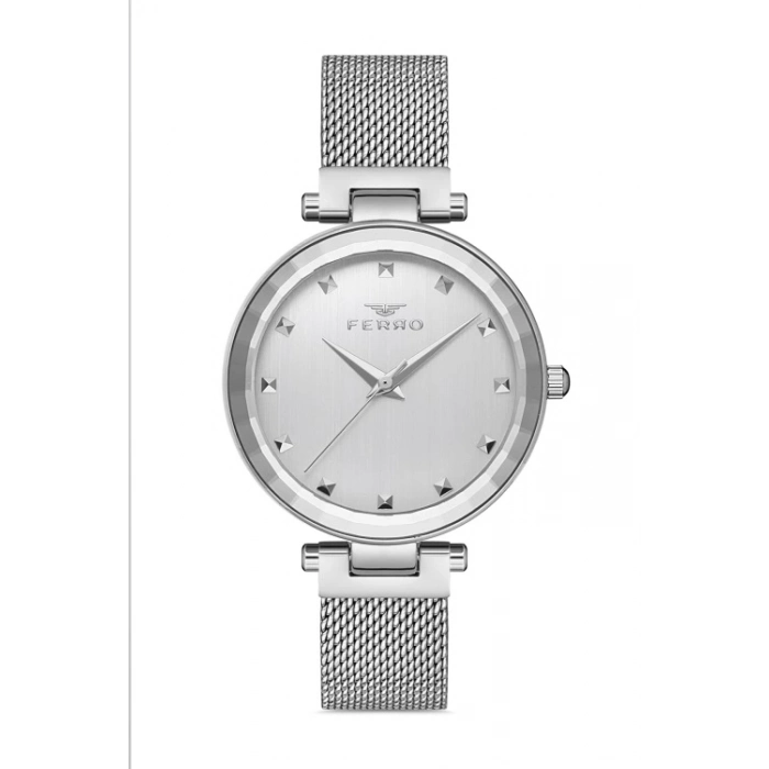 Ferro Silver Mesh Strap Womens Wristwatch F21926C-A