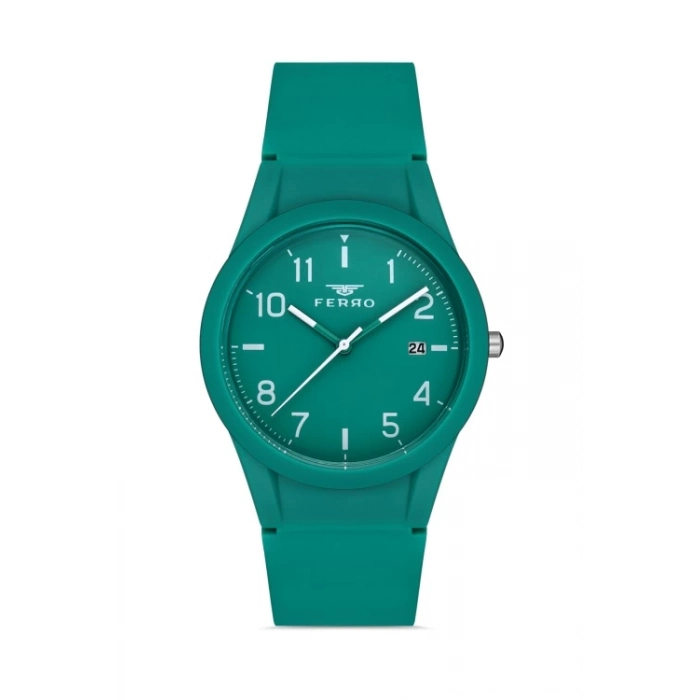 Ferro Green Silicone Band Mens Wristwatch F11341D-ZG