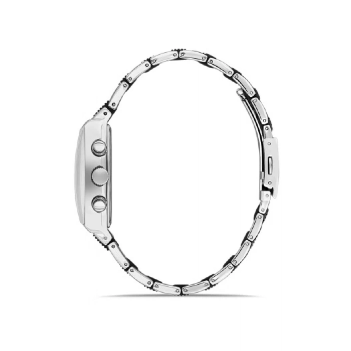 Ferro Black and Silver Steel Strap Mens Wristwatch FM31266A-J2