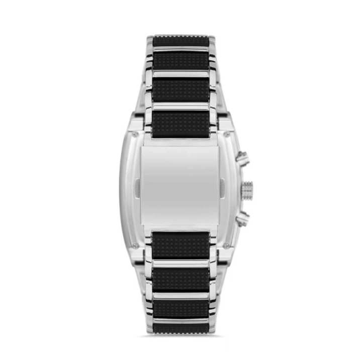 Ferro Black and Silver Steel Strap Mens Wristwatch FM31266A-J2