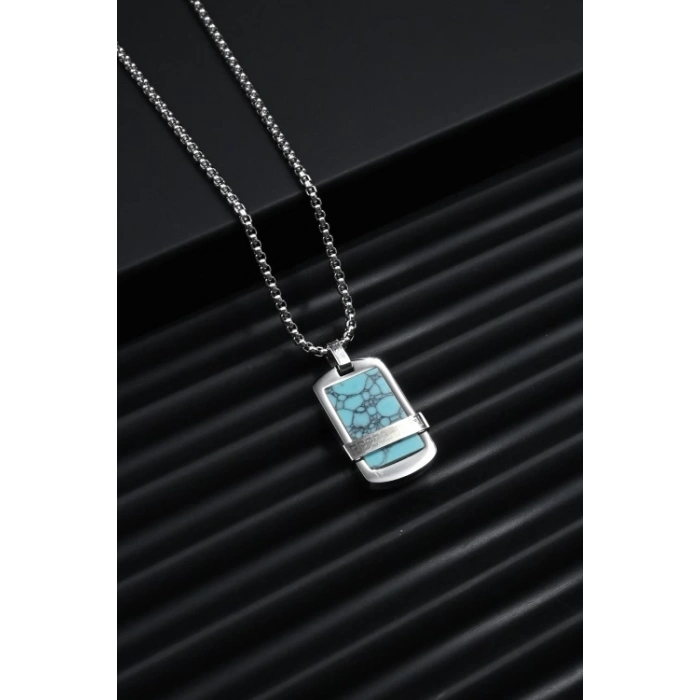 Ferro Gümüş ve Mavi Çelik Erkek Takı FRJ10051-A15