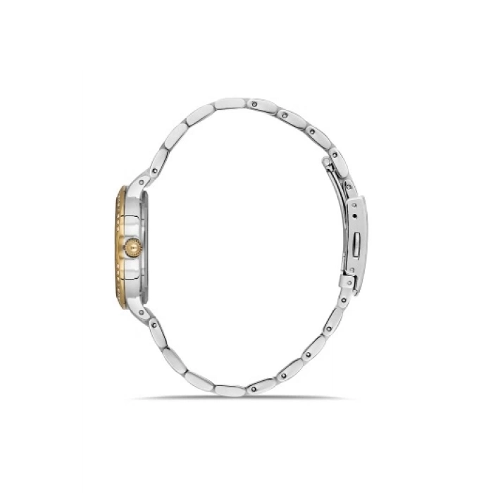 Ferro Gümüş ve Sarı Çelik Kordon Kadın Kol Saati FL21349A-D 3ATM Su Geçirmez 2 Yıl Garantili