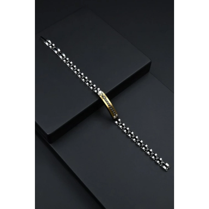 Ferro Gümüş ve Sarı Çelik Erkek Takı FRJ10070-D