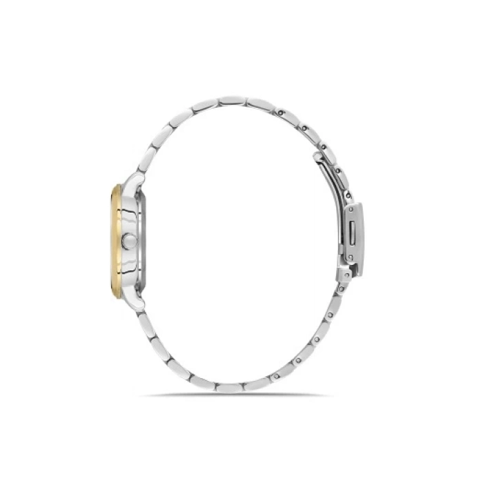 Ferro Gümüş ve Sarı Çelik Kordon Kadın Kol Saati FL21480AWT-D6 3ATM Su Geçirmez 2 Yıl Garantili