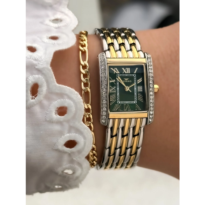 Ferro Gümüş ve Sarı Çelik kordon Kadın Kol Saati FL21483A-D6 3ATM Su Geçirmez 2 Yıl Garantili