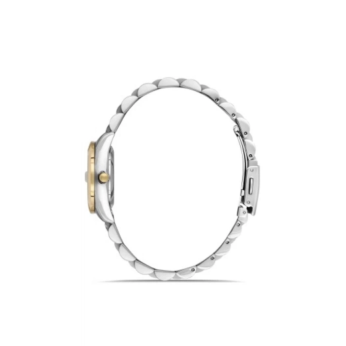 Ferro Gümüş ve Sarı Çelik Kordon Kadın Kol Saati FL21519A-D6 3 ATM Su Geçirmez 2 Yıl Garantili