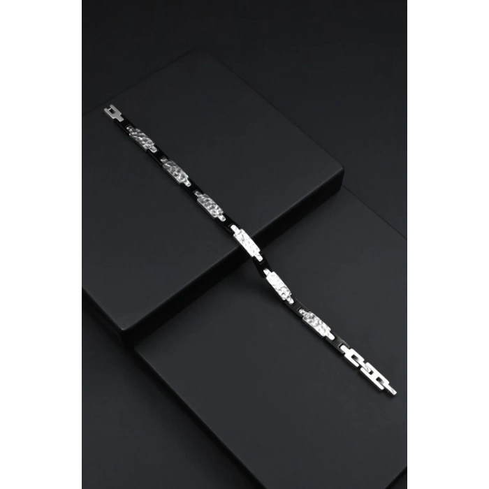 Ferro Gümüş ve Siyah Çelik Erkek Takı FRJ10036-J