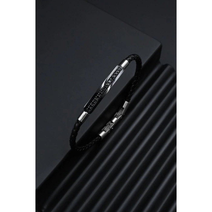 Ferro Gümüş ve Siyah Çelik Erkek Takı FRJ10040-J