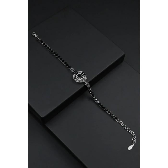 Ferro Gümüş ve Siyah Çelik Erkek Takı FRJ10050-J