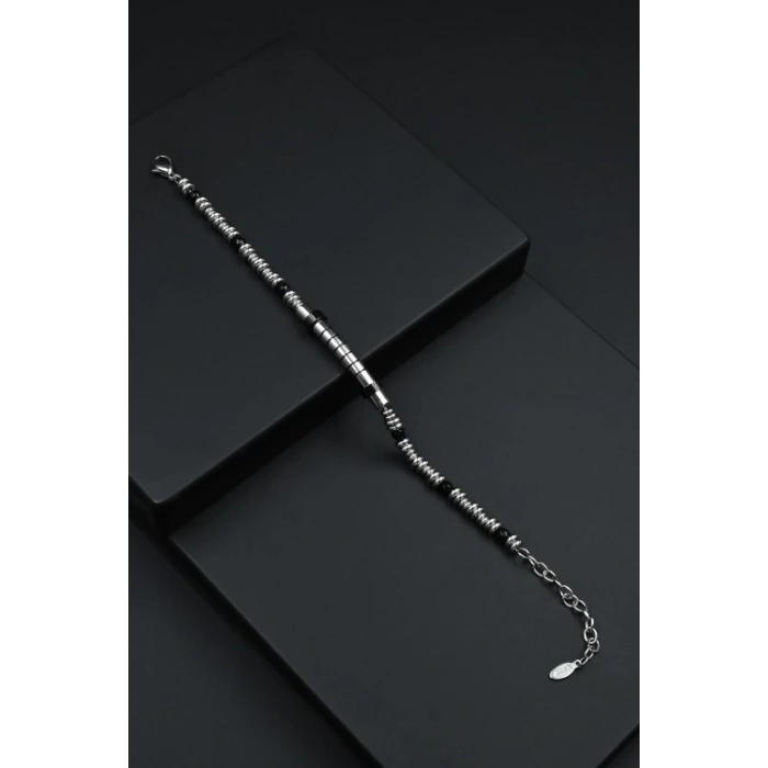 Ferro Gümüş ve Siyah Çelik Erkek Takı FRJ10056-J