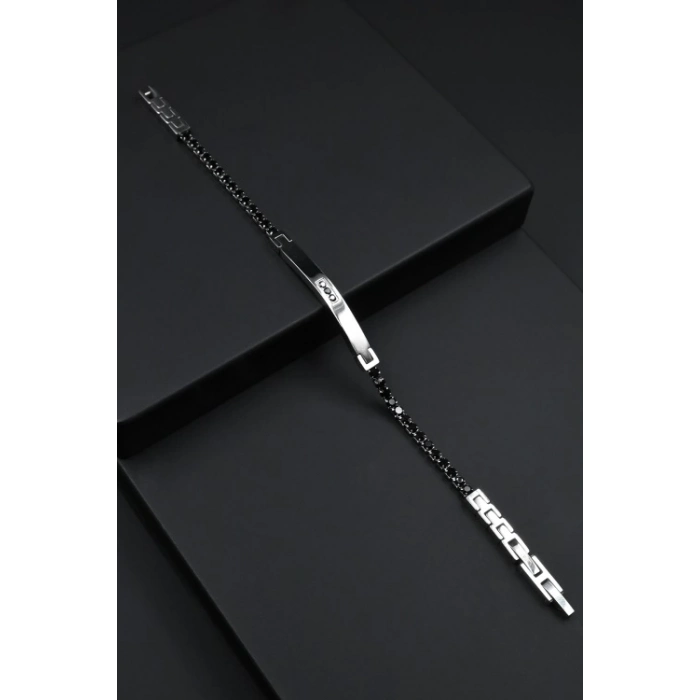 Ferro Gümüş ve Siyah Çelik Erkek Takı FRJ10078-J