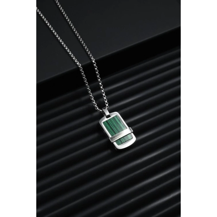 Ferro Gümüş ve Yesil Çelik Erkek Takı FRJ10051-A6