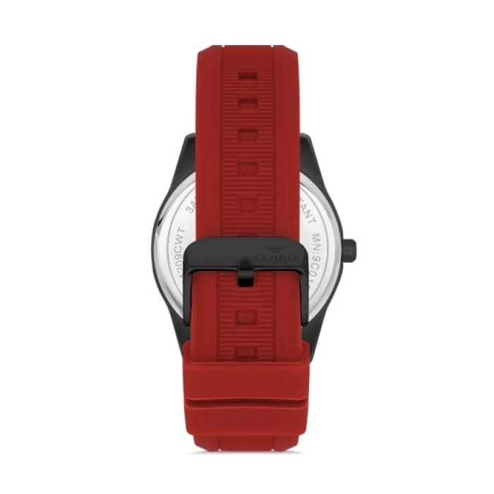 Ferro Kırmızı Silikon Kordon Erkek Kol Saati F11316D-ZK 3ATM SuGeçirmez 2Yıl Garantili HediyePaketli