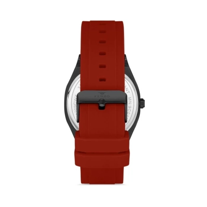 Ferro Kırmızı Silikon Kordon Erkek Kol Saati F11340D-ZK 3ATM SuGeçirmez 2 YılGarantili HediyePaketli