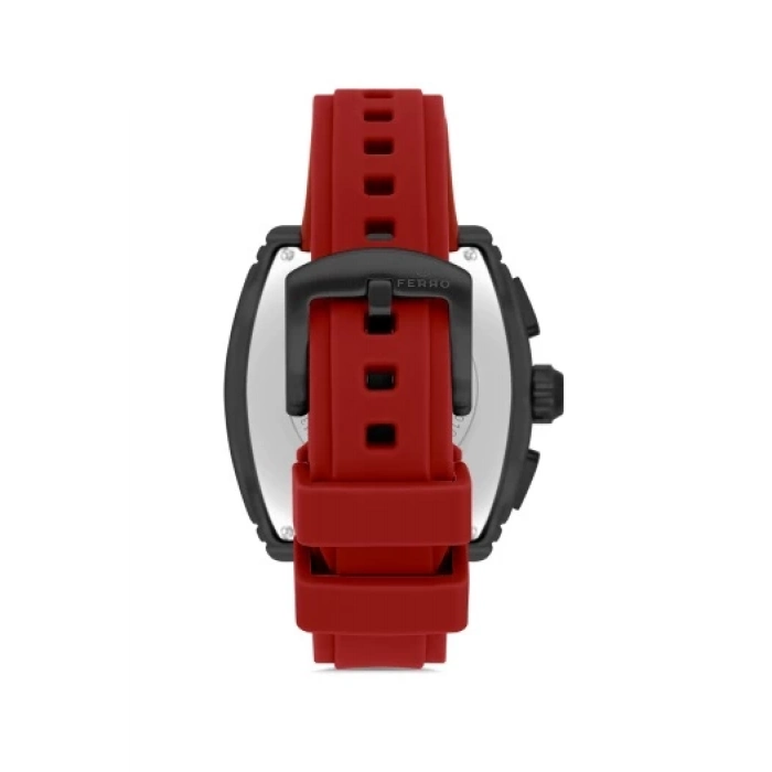 Ferro Kırmızı Silikon Kordon Erkek Kol Saati FM11351D-ZK Fonksiyonları Aktif 3ATM Su Geçirmez