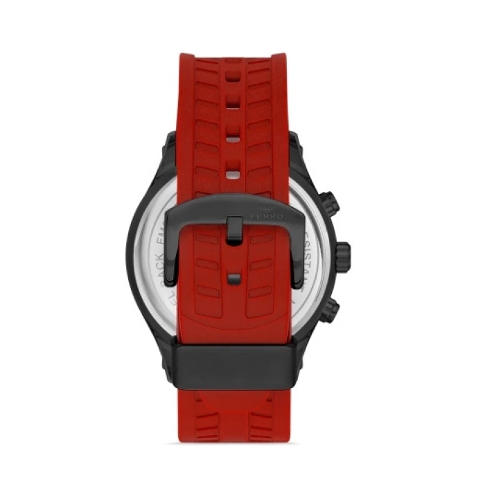 Ferro Claret Red Silicone Band Mens Wristwatch FM31354D-ZF2