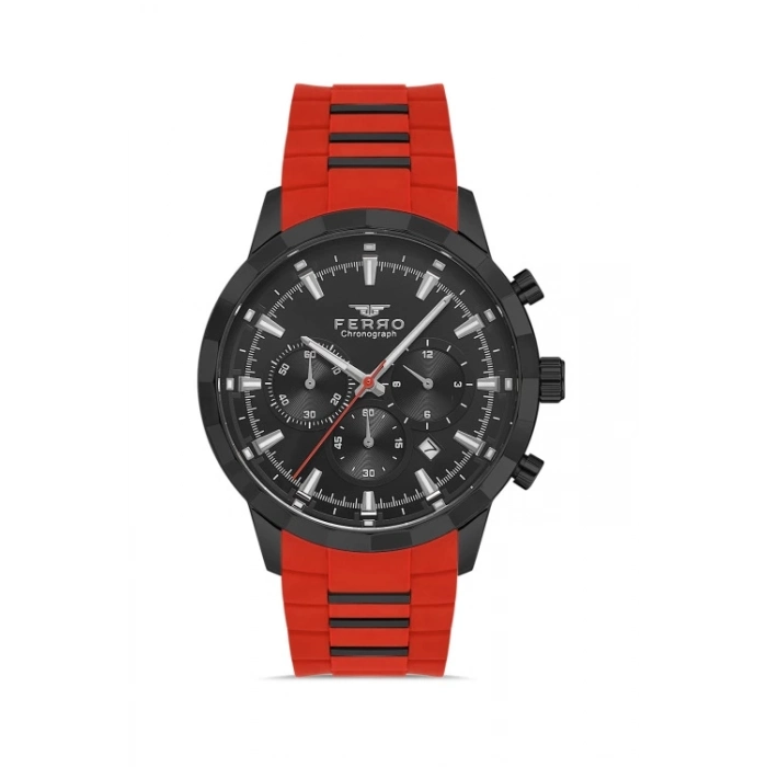 Ferro Claret Red Silicone Band Mens Wristwatch FM31360D-ZK