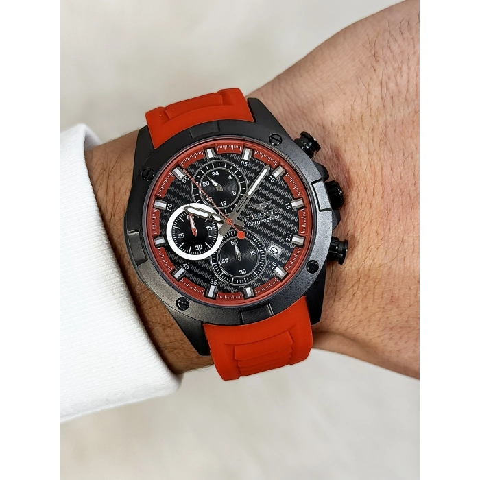 Ferro Claret Red Silicone Band Mens Wristwatch FM31361D-ZK