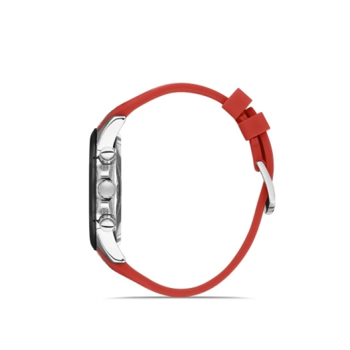 Ferro Kırmızı Silikon Kordon Erkek Kol Saati FM31380D-J2 Tüm Fonksiyonlar Aktif 3 ATM Su Geçirmez