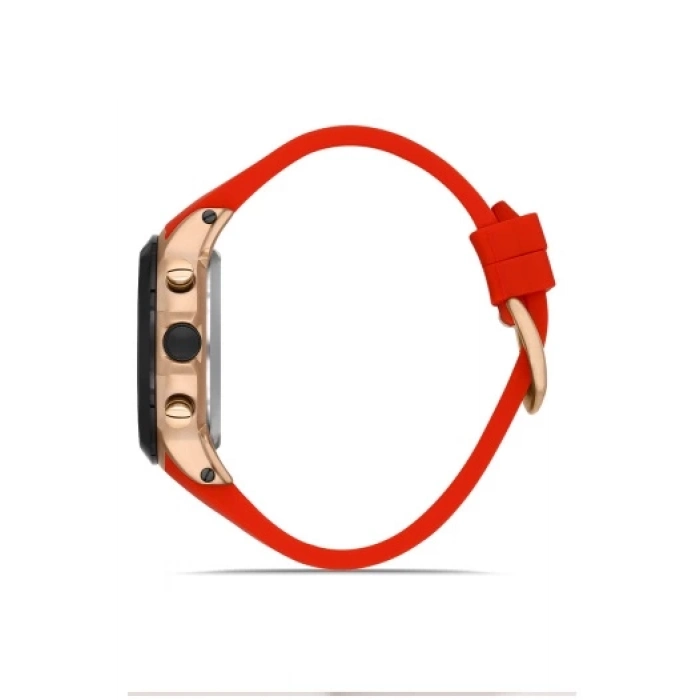 Ferro Kırmızı Silikon Kordon Erkek Kol Saati FM31402D-R4 Tüm Fonksiyonlar Aktif 3 ATM Su Geçirmez