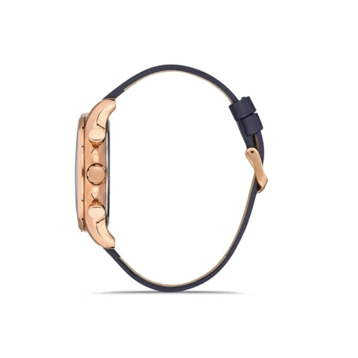 Ferro Navy Blue Leather Band Mens Wristwatch FM11105B-T