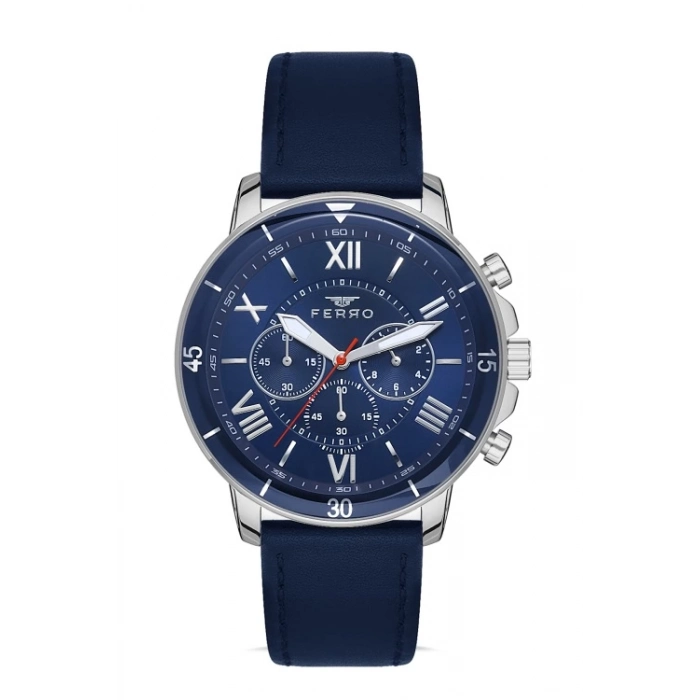 Ferro Lacivert Deri Kordon Erkek Kol Saati FM11243B-L Fonksiyonları Aktif 3ATM SuGeçirmez