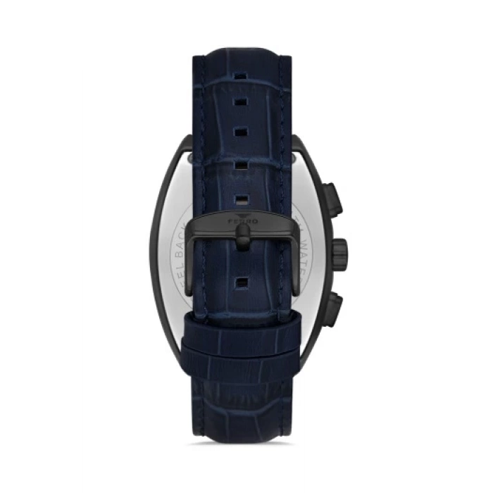 Ferro Lacivert Deri Kordon Erkek Kol Saati FM11447B-ZA Fonksiyonları Aktif 3ATM Su Geçirmez