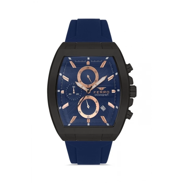 Ferro Navy Blue Silicone Band Mens Wristwatch FM31325D-ZA
