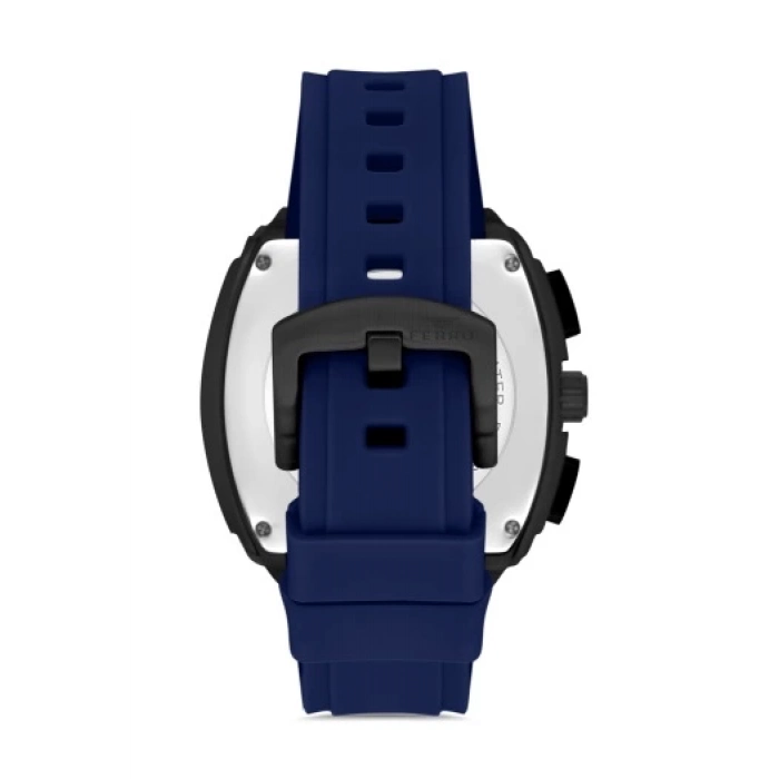 Ferro Lacivert Silikon Kordon Erkek Kol Saati FM31346D-ZA2 Fonksiyonları Aktif 3 ATM Su Geçirmez