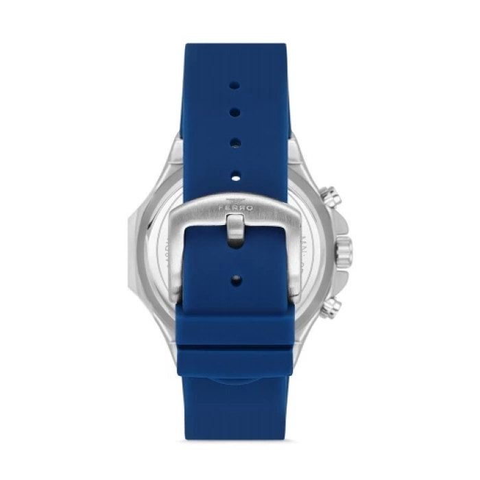Ferro Navy Blue Silicone Band Mens Wristwatch FM31348D-L3