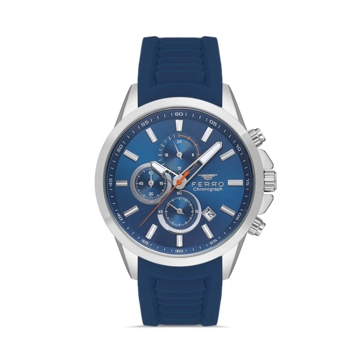 Ferro Navy Blue Silicone Band Mens Wristwatch FM31359D-L3