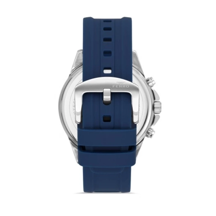 Ferro Navy Blue Silicone Band Mens Wristwatch FM31359D-L3